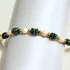 THE ANTECEDANT STORE | B - Dark Green Disc Burmese Jade With Pearl Bracelet