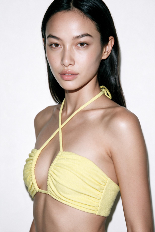 HAI THE LABEL | Teddy Bear Drawstring Criss-Cross Bandeau Top - Jellyboo Yellow