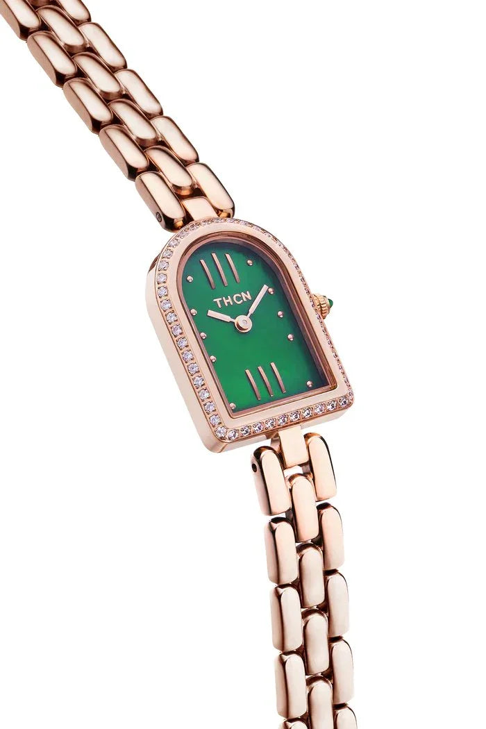 BLACK BY BLUE BRAVE | THCN N· II Green Mother-of-Pearl Rose Gold Bracelet Watch
