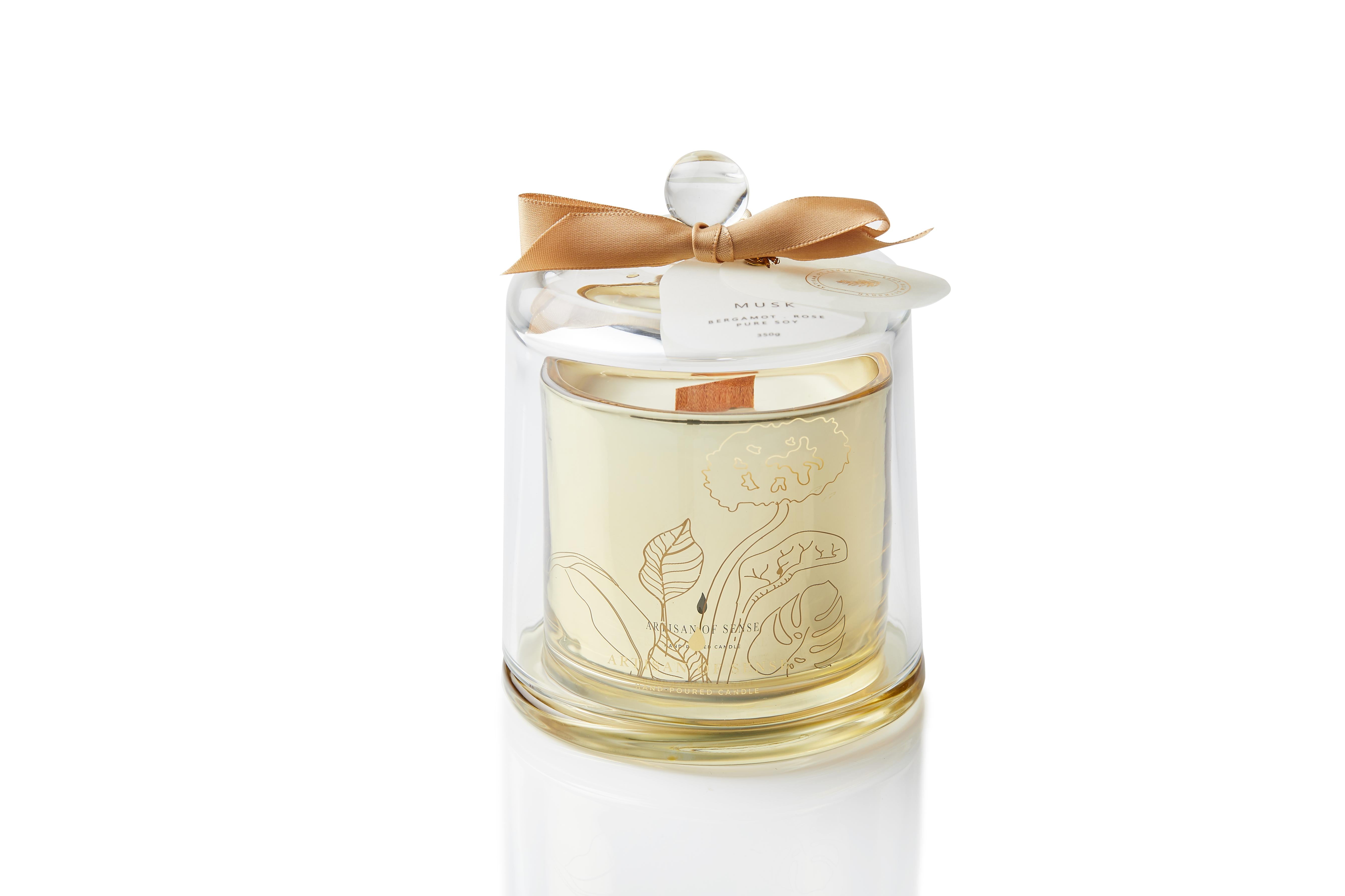 ARTISAN OF SENSE | Glass Dome Candle | Musk. Bergamot. Rose