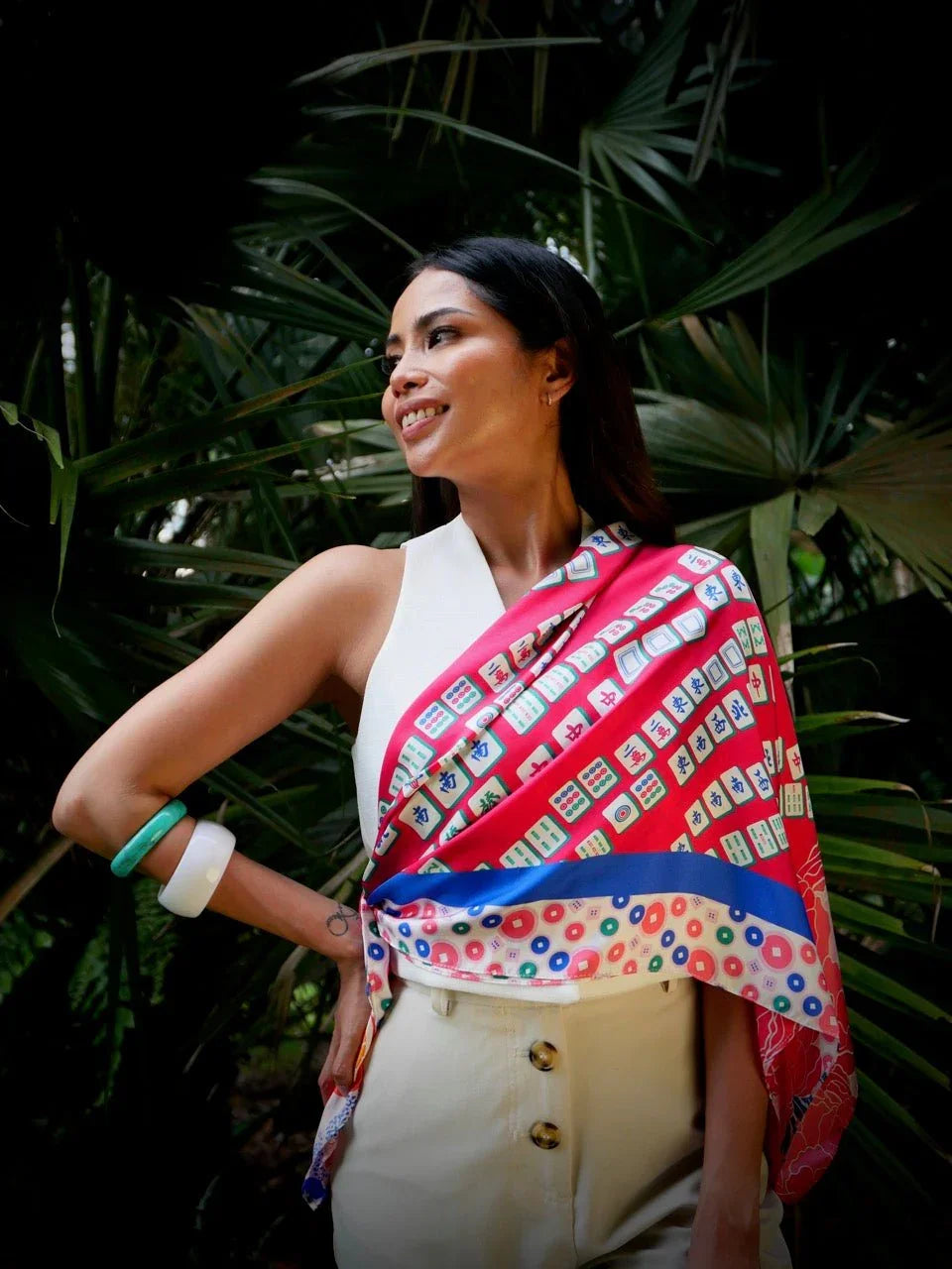BINARY STYLE | Aunty's Winning Hands Premium Silk Scarf