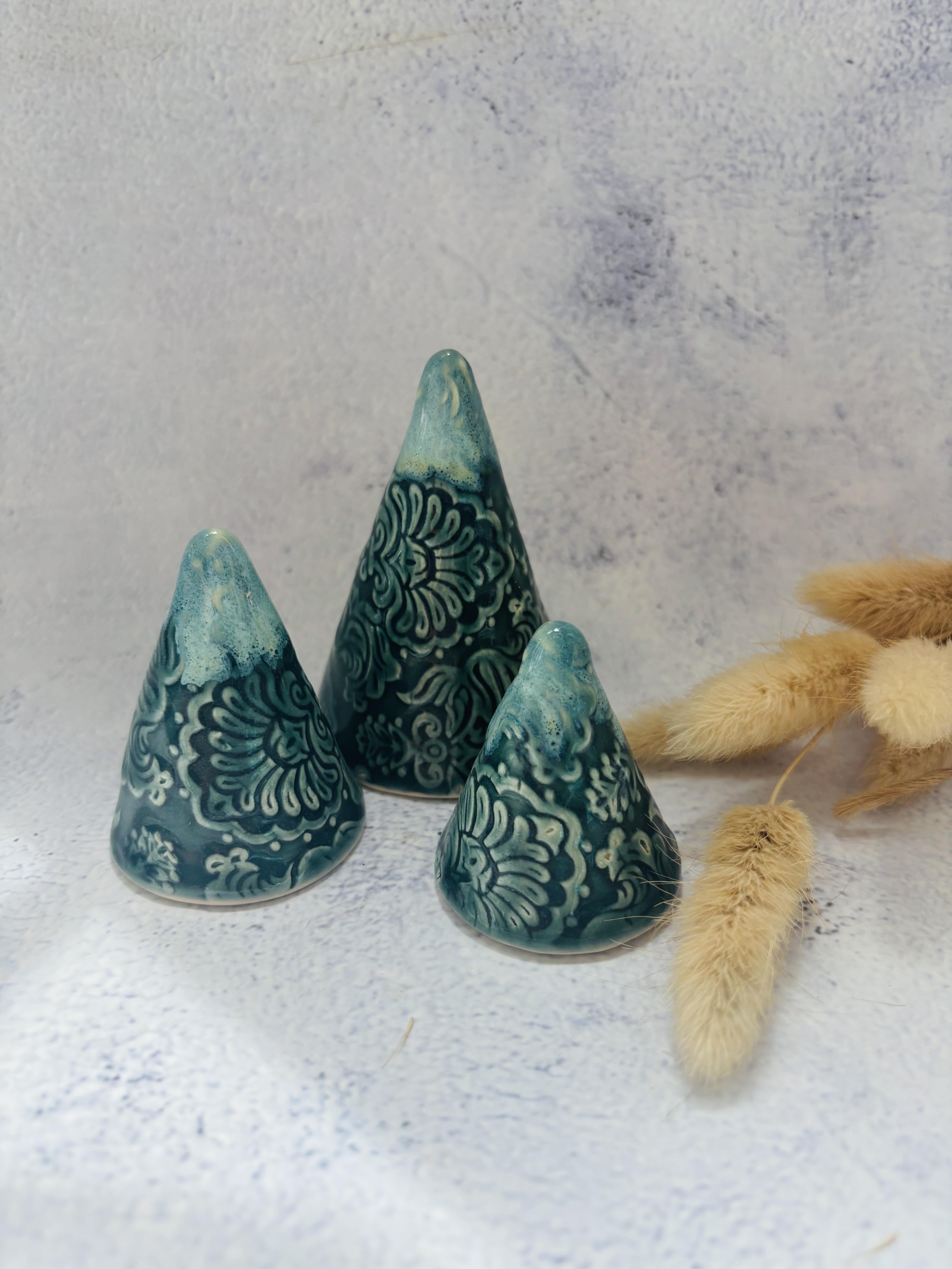 CERAMICS BY JAS | 21. Handmade Ceramic Mini Christmas Trees - Set of 3