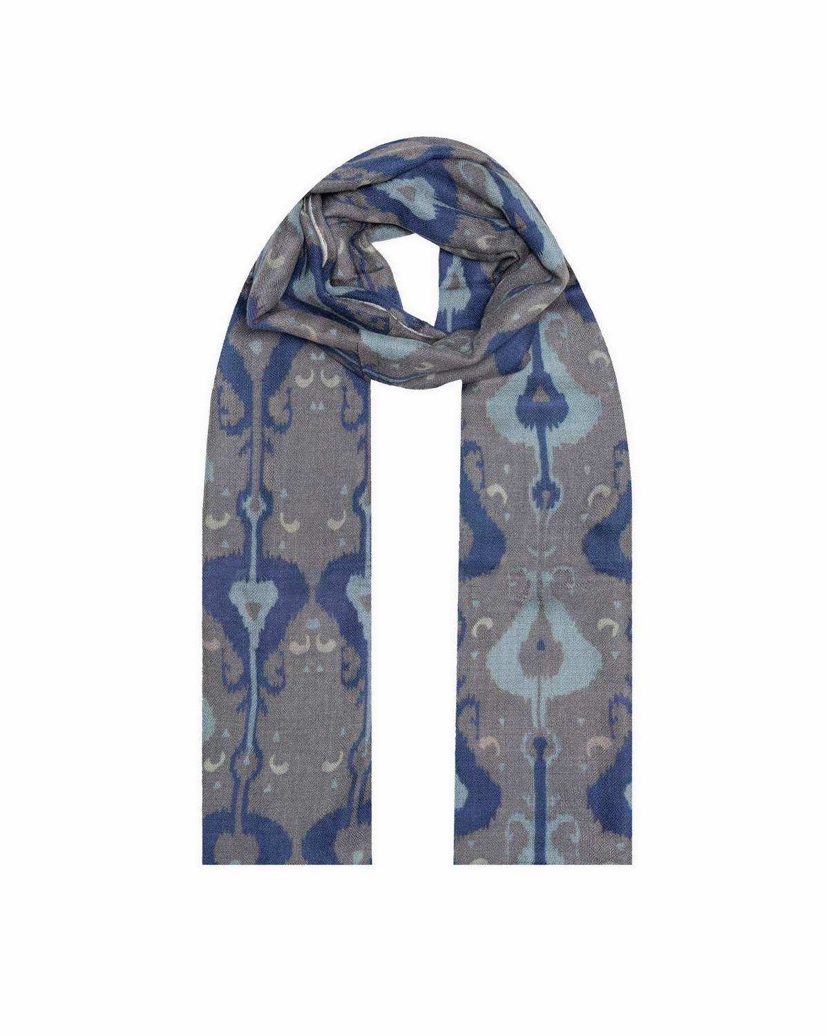 QUEENMARK | AN Patola Ikat Print Blue Grey