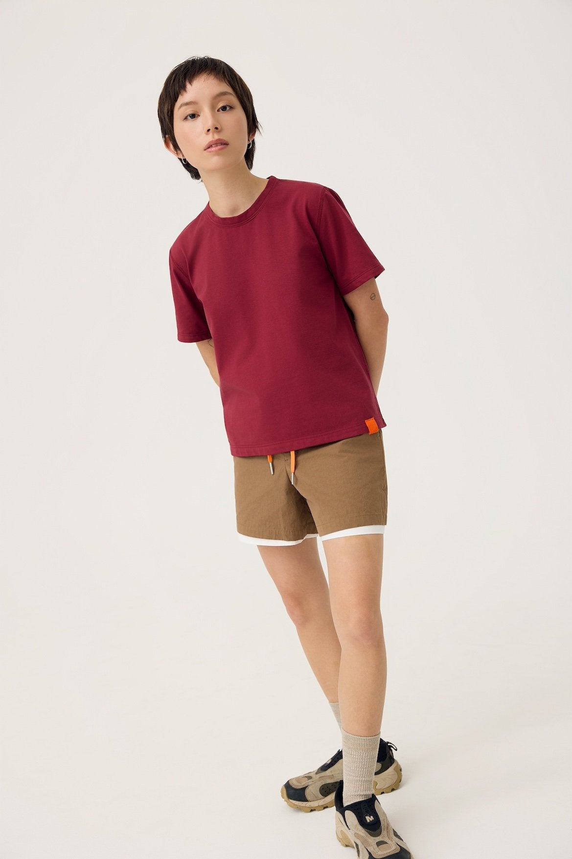 3EIGHTH | Everyday Reversible Tee in Burgundy & Sappanwood