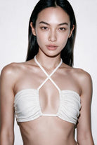 HAI THE LABEL | Summer Bliss Drawstring Criss-Cross Bandeau Top - Jelly White