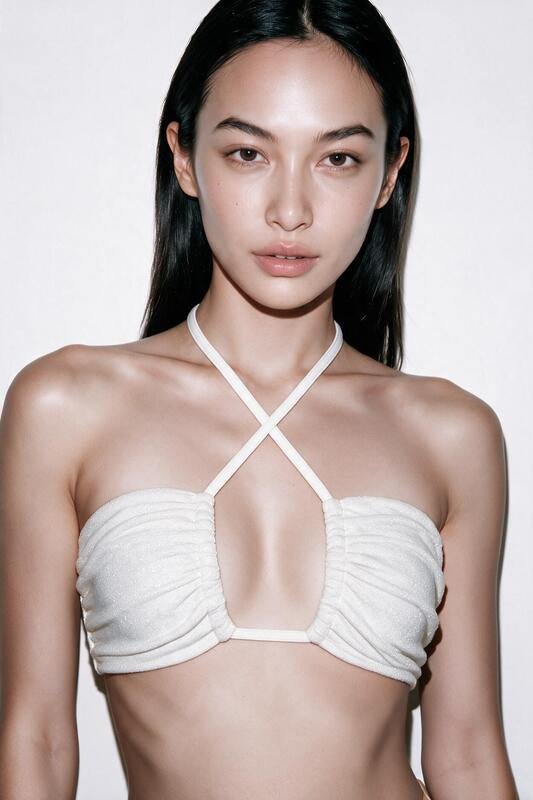HAI THE LABEL | Summer Bliss Drawstring Criss-Cross Bandeau Top - Jelly White