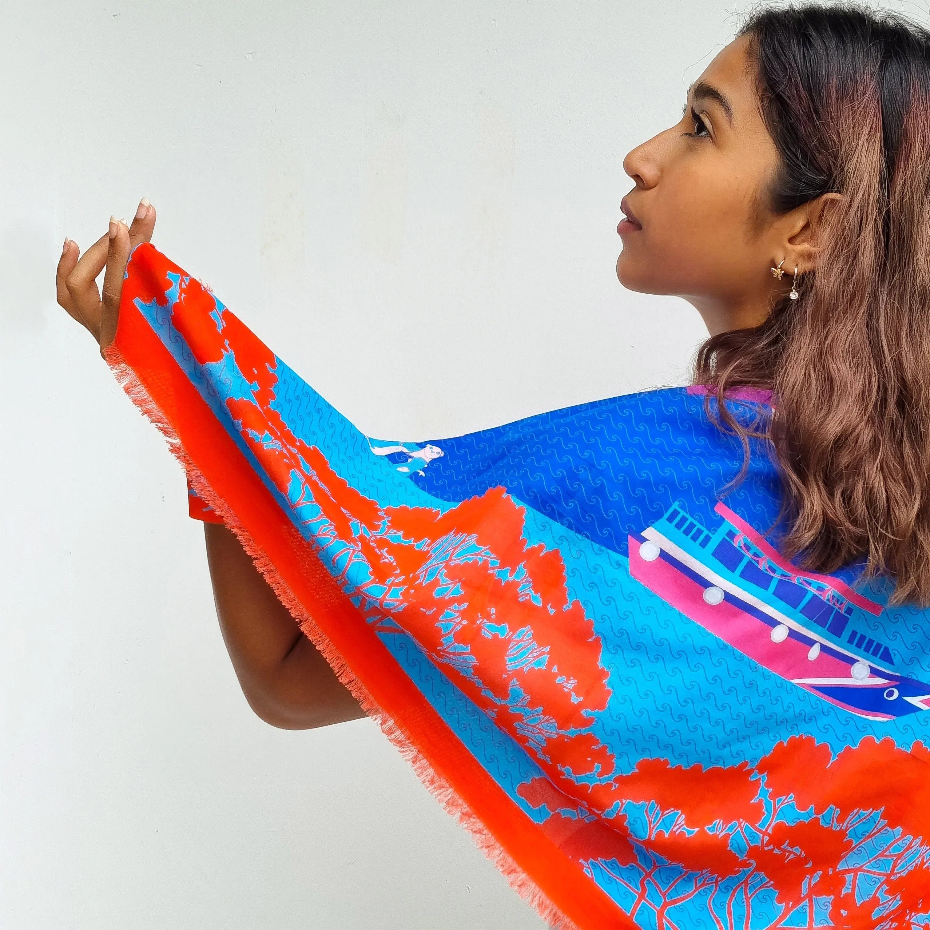 BINARY STYLE | Night At The Singapore Quay Silk Scarf