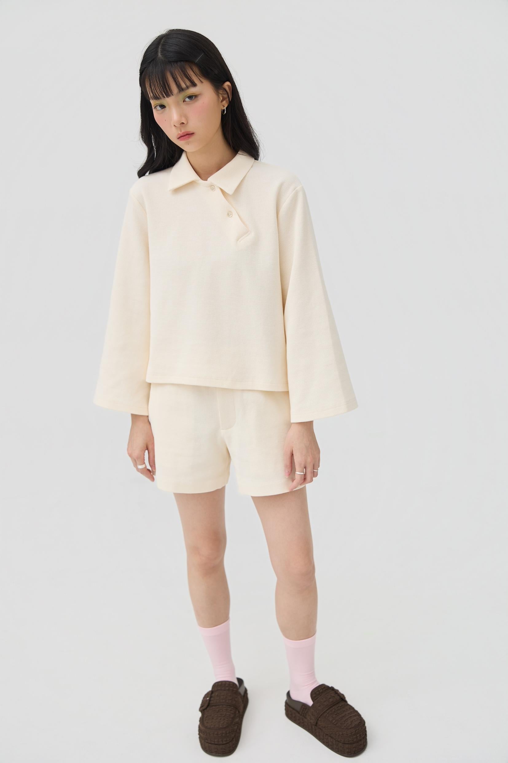 3EIGHTH | Yuru Knit Shorts | Cream