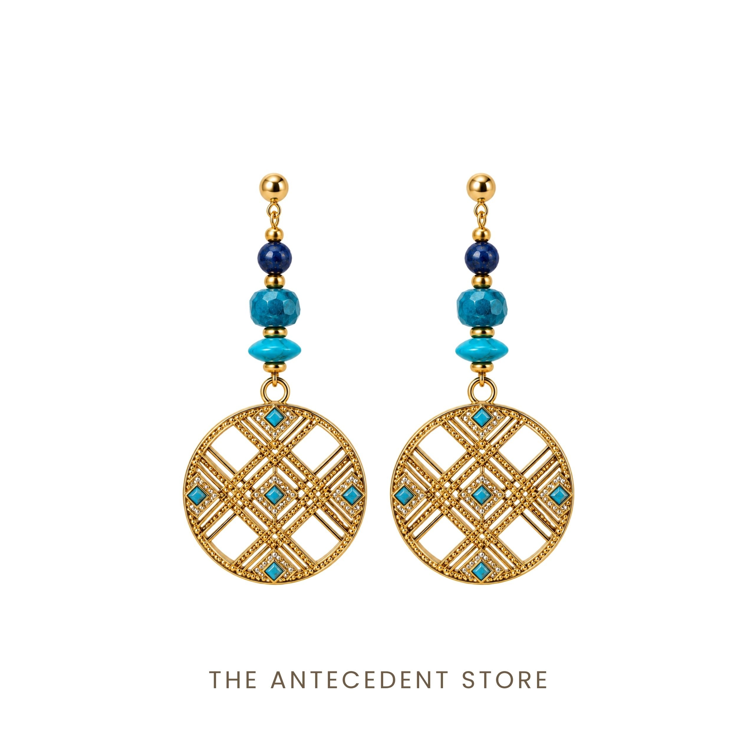 THE ANTECEDENT STORE | Lapis Lazuli, Apatite & Turquoise Statement Earrings