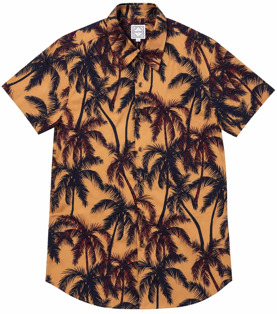 DUXTON | Regular Fit Button Up Shirt | Beach Palms | Coral