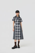 3EIGHTH | Nimai 2-Way Scarf Top in Black Tartan Gauze