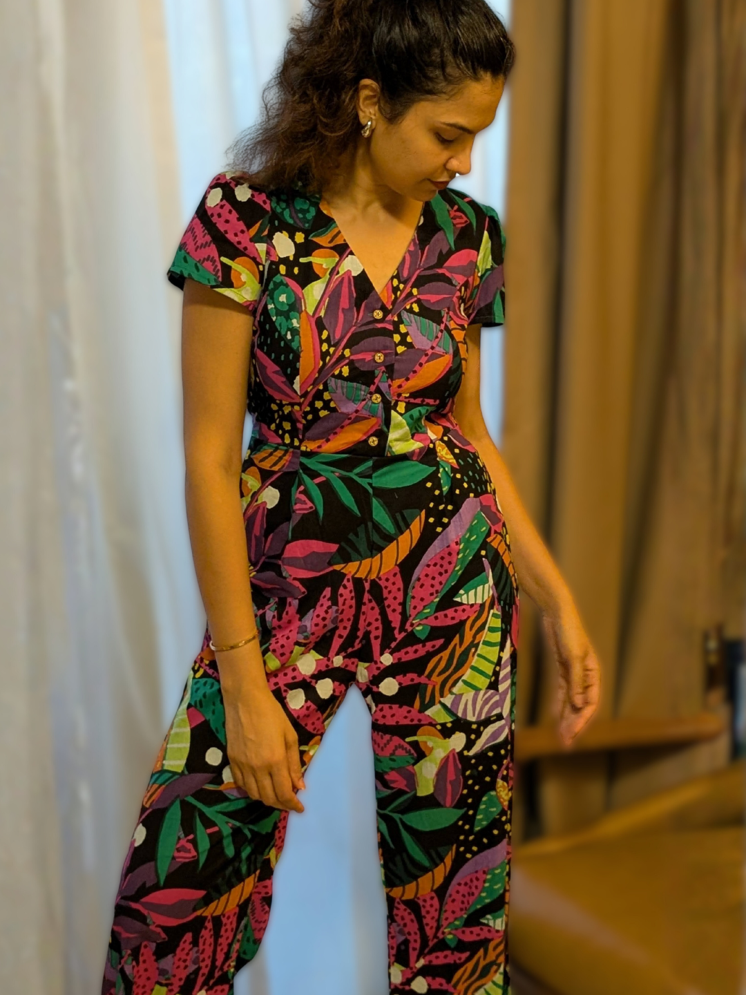 NIMBU | Moana Starry Night Black Women's Jumpsuit in Cotton