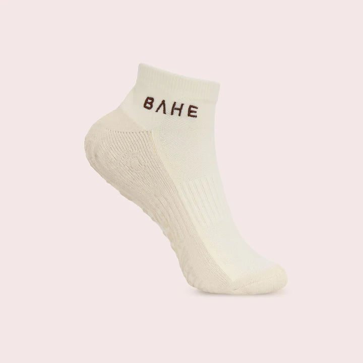 BAHE | Grounded Grippy Ankle Socks - Coconut