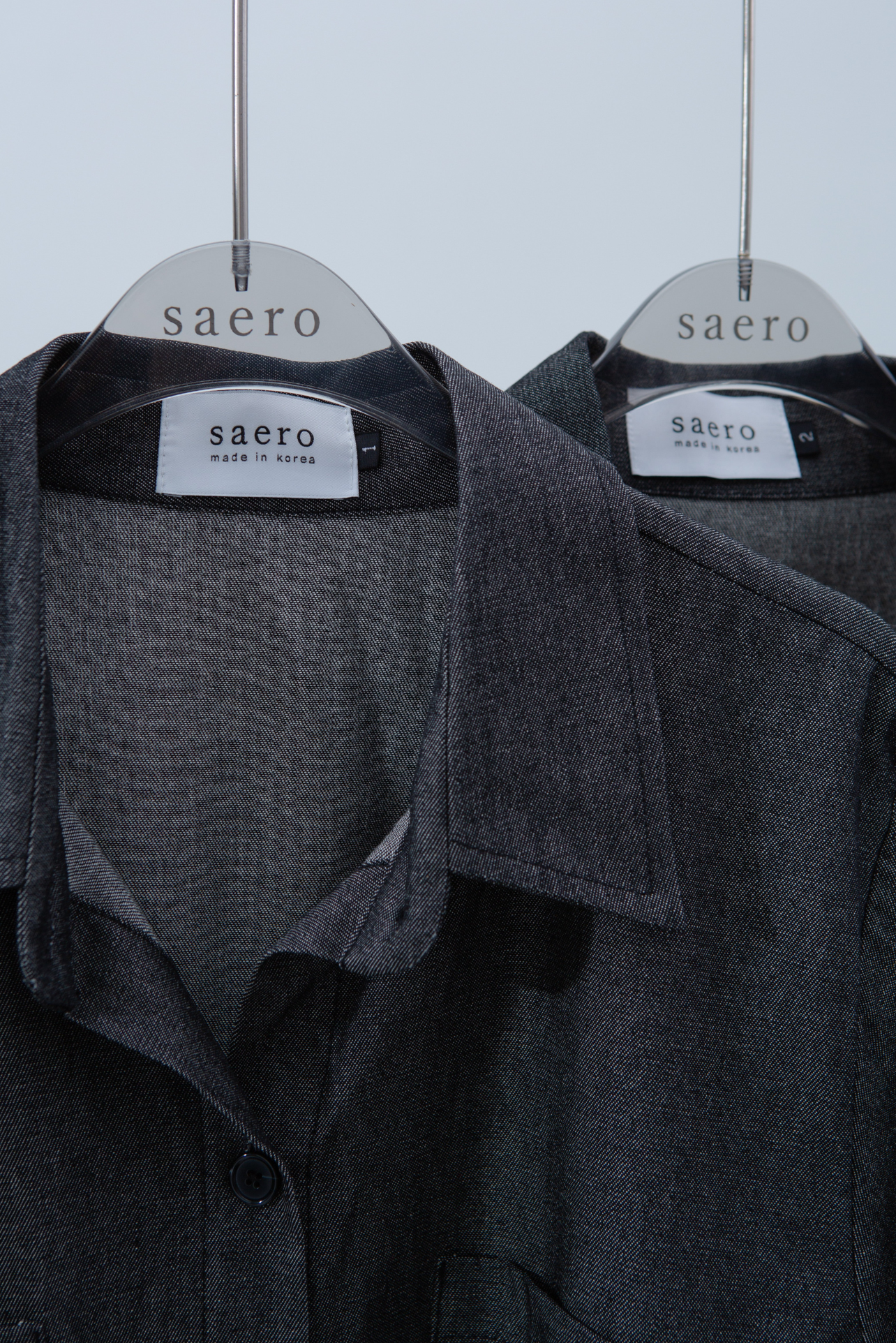 SAERO COLLECTIVE | Denim Short Sleeve Shirt | Black
