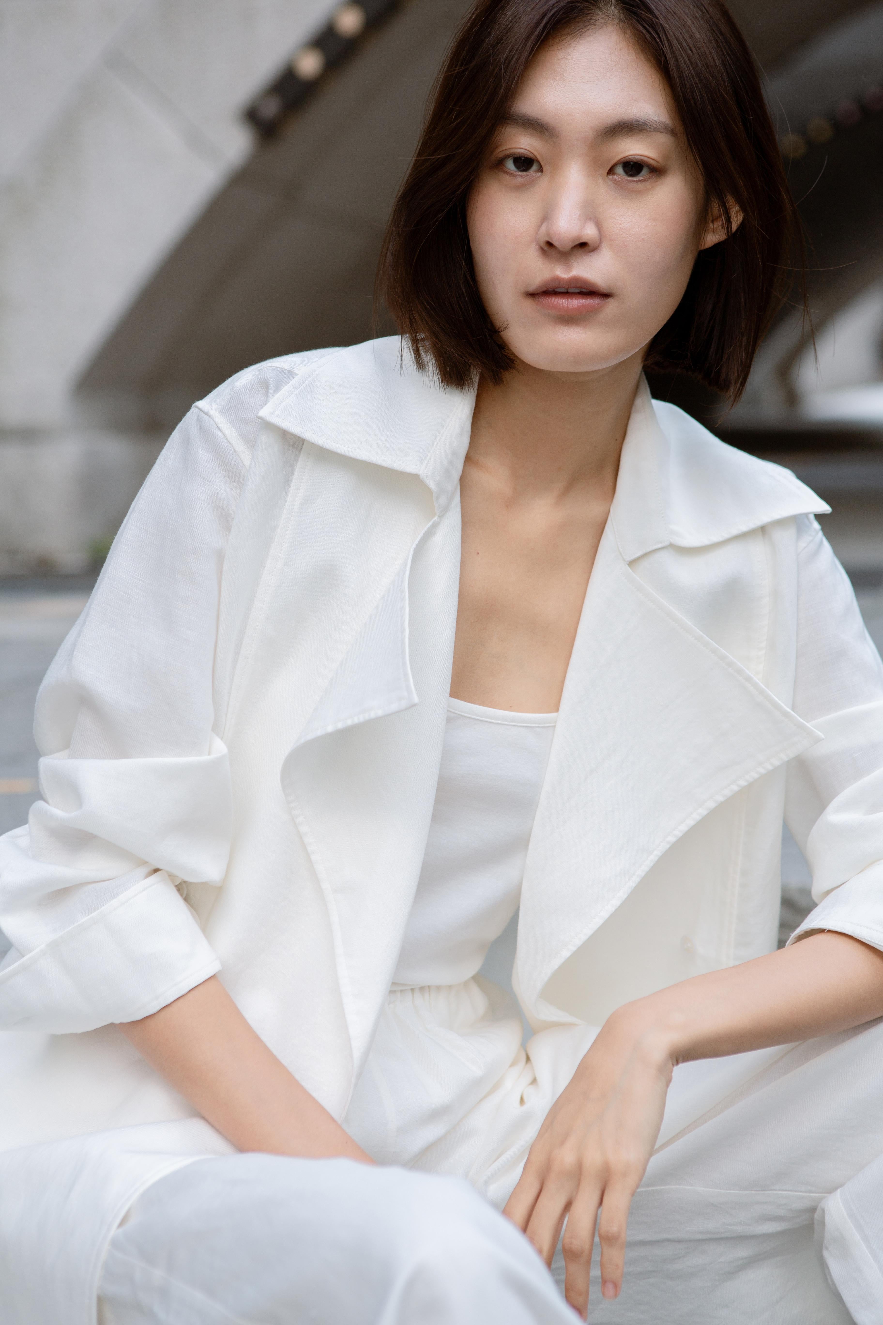 LAYERPLAN | Liora Linen Double-Breasted Shirt Jacket