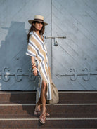 EDITION LIMITEE SINGAPORE | Shirt Dress Long | Charcoal Stripes