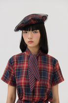 3EIGHTH | Kage Beret in Red Tartan Double Gauze