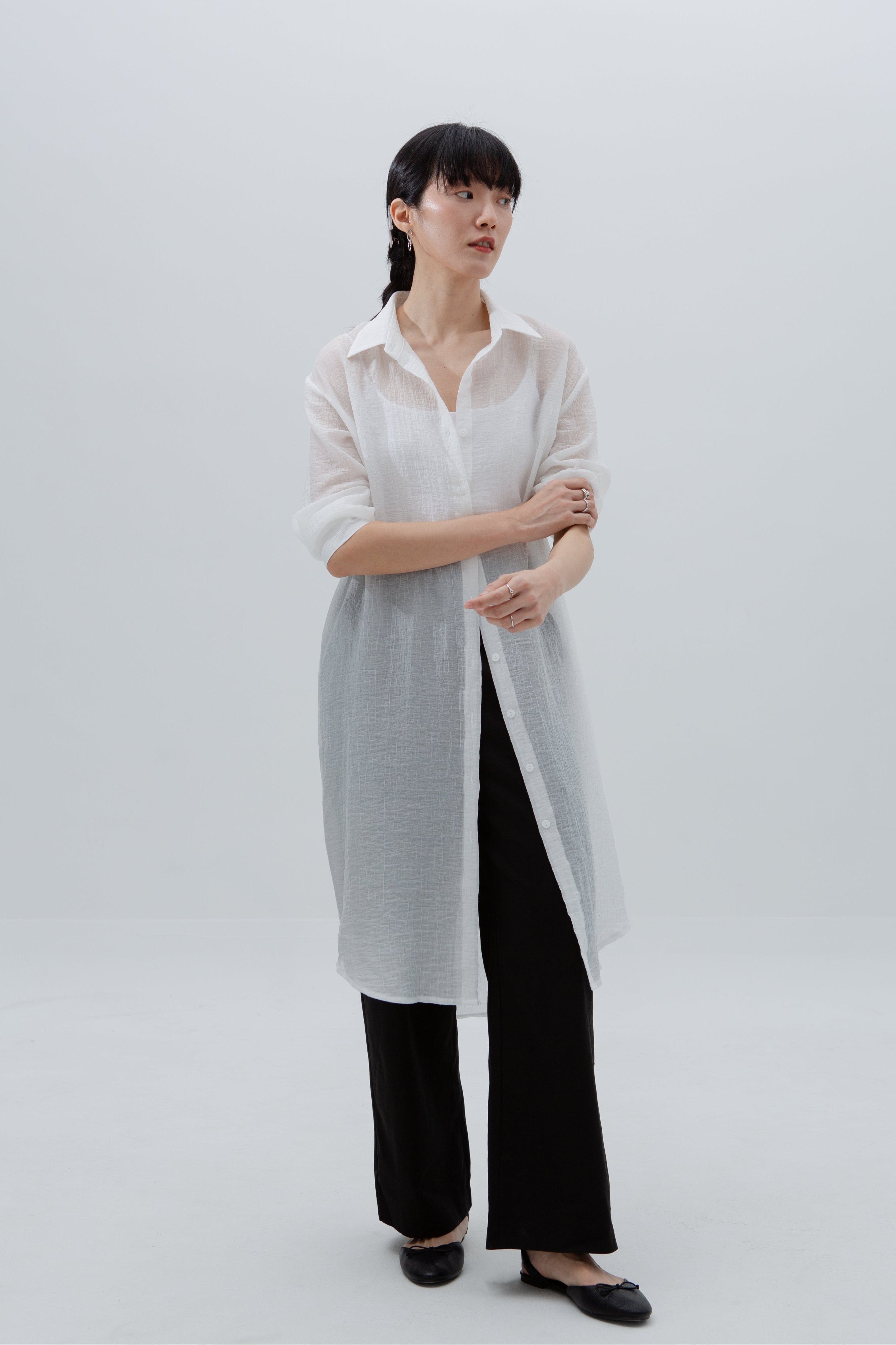 SAERO COLLECTIVE | Oreum Shirt V. 1 [Long Ver.] White