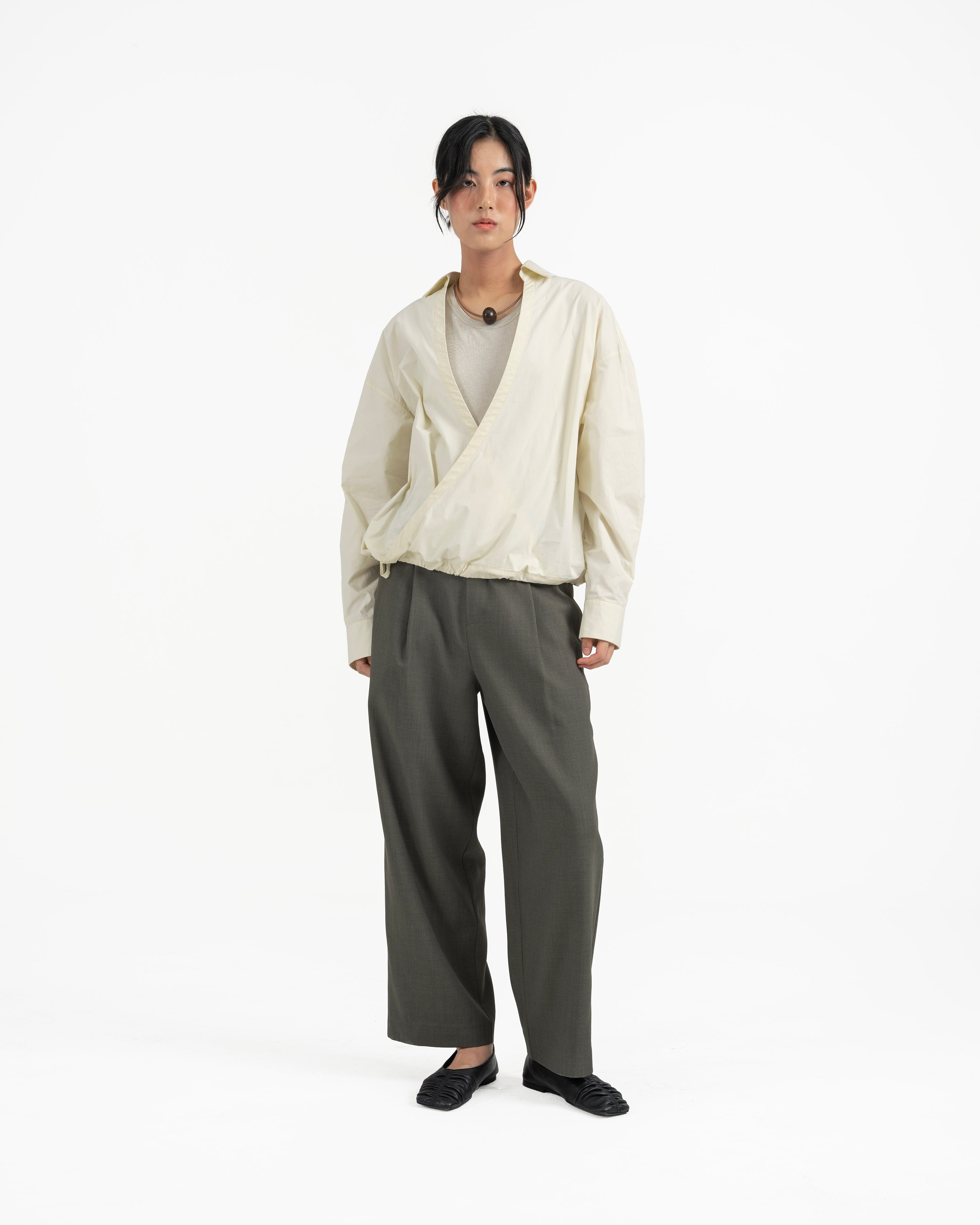 GRAYE | Gathered Wrap Shirt