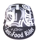 A DESIGN BY TAKACHYA | Cycling Cap - I Am Fast Food Rider (Greyscale)