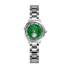 BLACK BY BLUE BRAVE | Cupid 28mm Green Mother Of Pearl Dial Heart Shaped Hands Silver Bracelet Watch