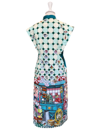 TRIOLOGIE | Kopitiam Teal Mandarin Collar Dress
