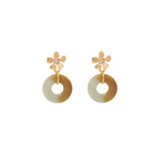 THE ANTECEDENT STORE | Burmese Jade Small Donut Dainty Floral Earrings