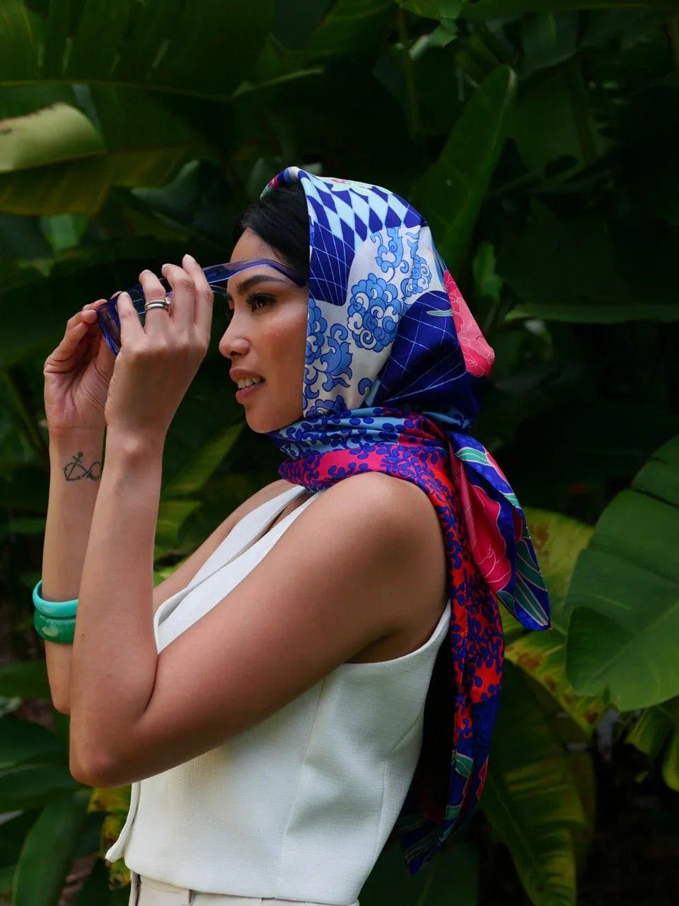 BINARY STYLE | Straits Chinoiserie Premium Silk Scarf