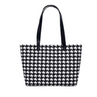 COCOONESE | Zipper Top Tote Bag - Houndstooth Check (BK)