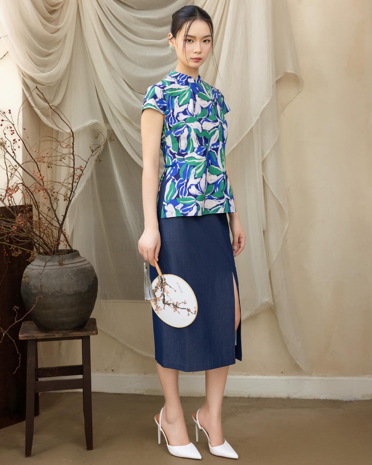 DOTTED LINE | Connie Cheongsam Top