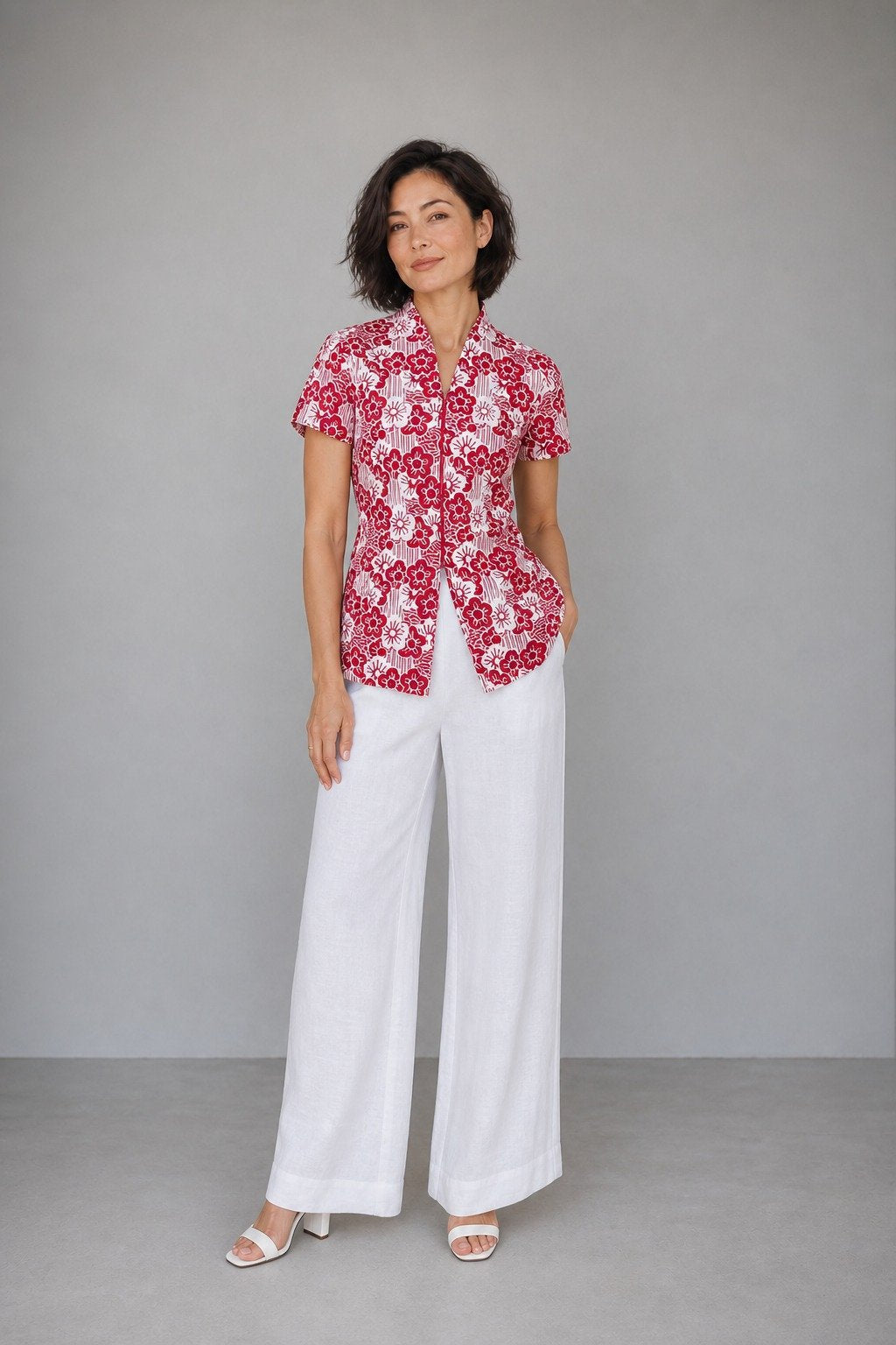 ANS.EIN | BANGKIT Red Batik Kebaya Peplum Top