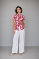 ANS.EIN | BANGKIT Red Batik Kebaya Peplum Top