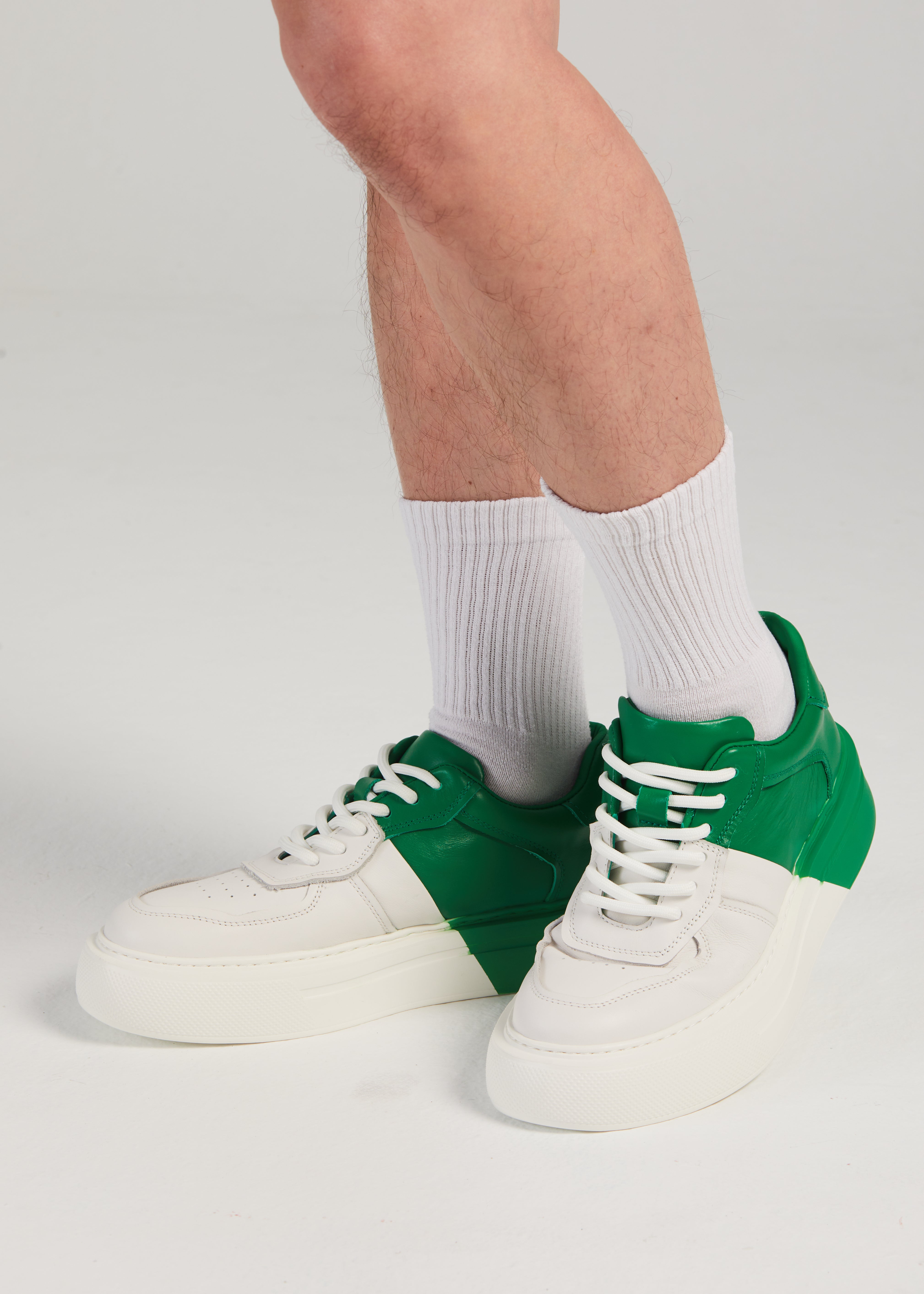 PROJECTWEAR | Fergie Dual Colour Leather Sneaker Green