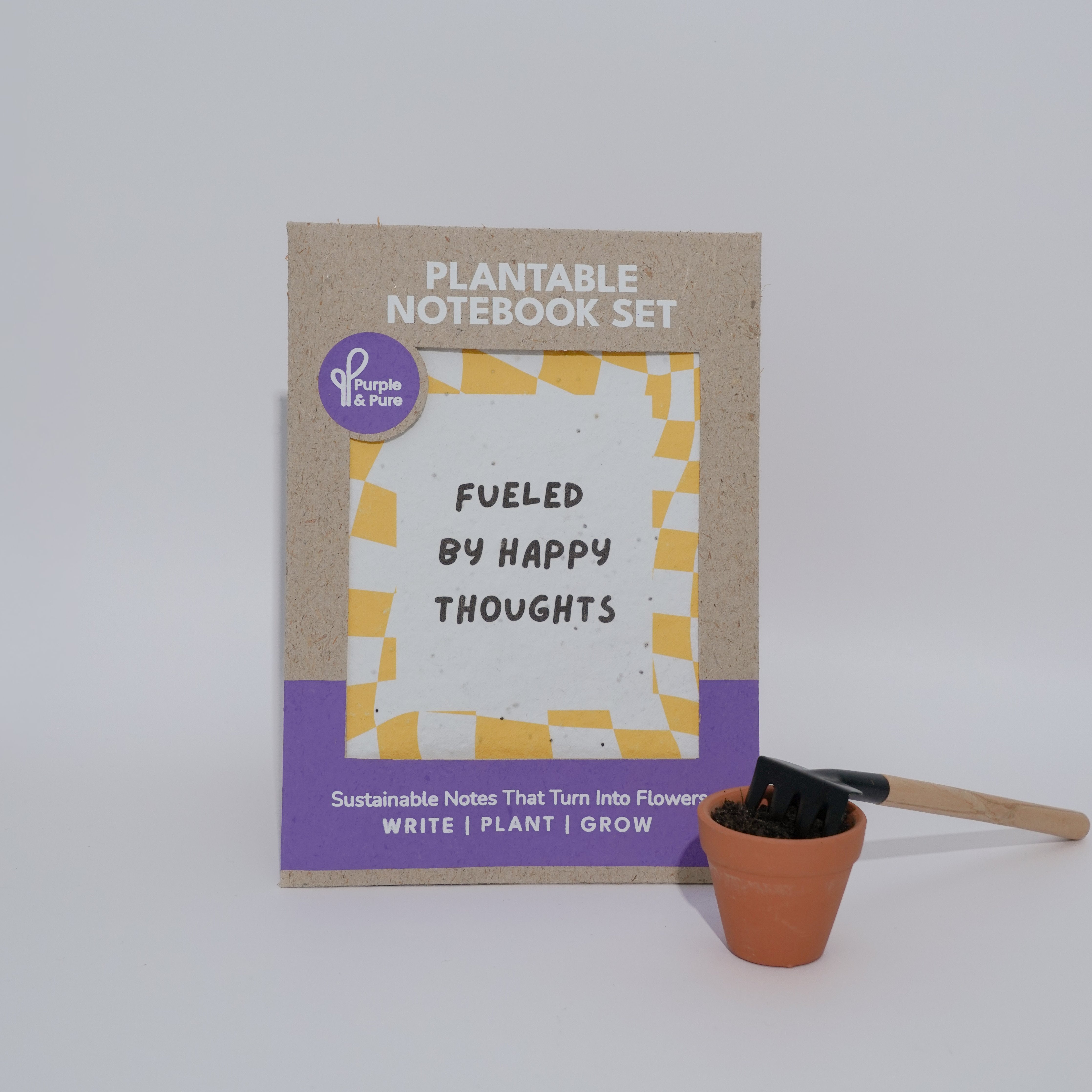 PURPLE AND PURE | Plantable Notebook Set - Happy Thoughts