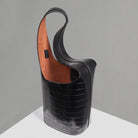 WU HAUS | Vessel Black Crocodile Cow Embossed Bucket Bag