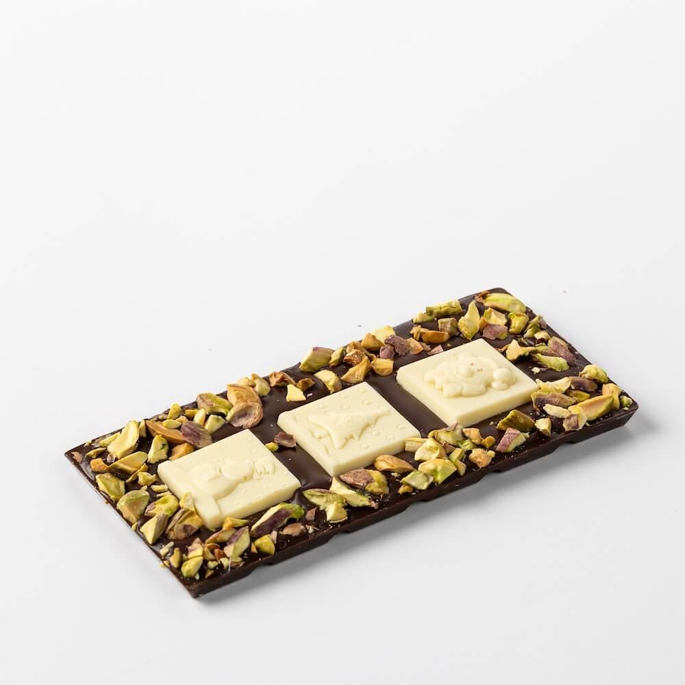 ANJALICHOCOLAT | Christmas Dark Chocolate Bar With Pistachios