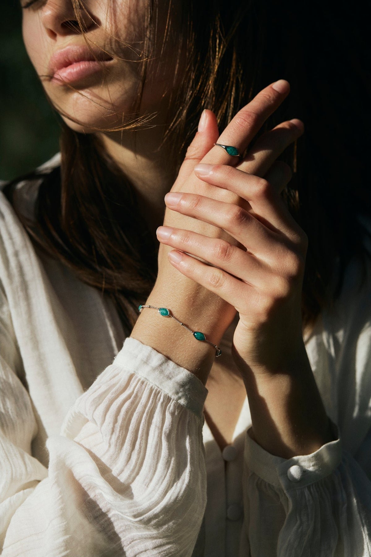 RINA LEE | Courage Amazonite Satellite Chain Bracelet