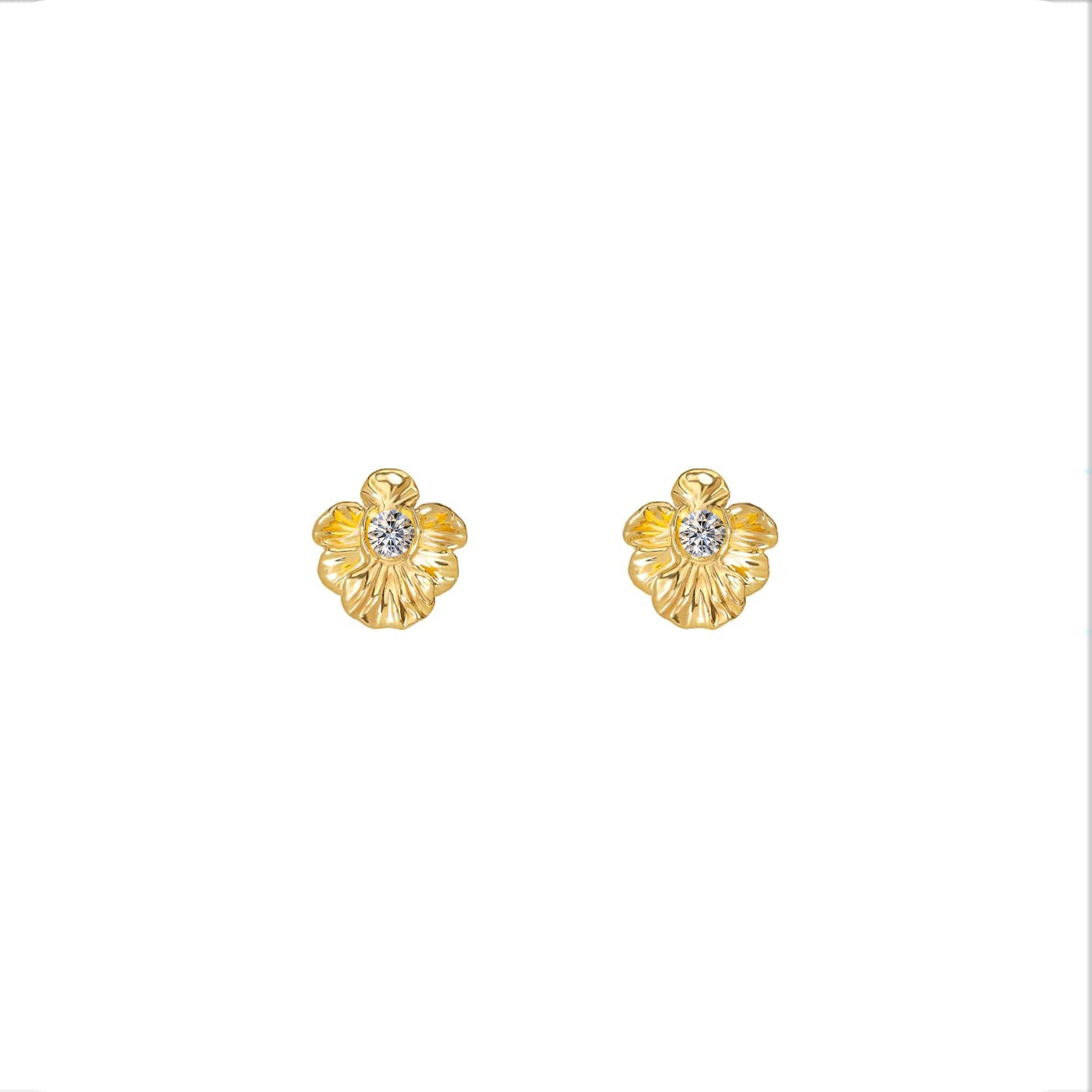 RISIS | Dainty Vanda Earrings in Gold with White Topaz