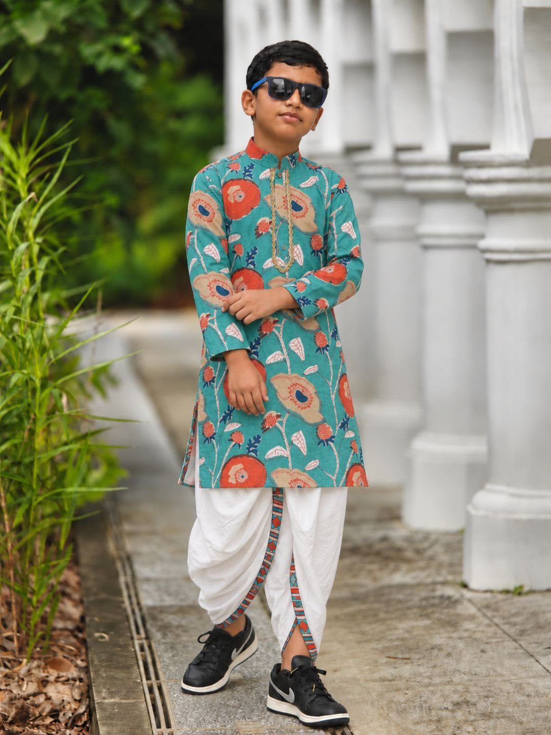 NIMBU | Aza Green Boys Kurta Dhoti