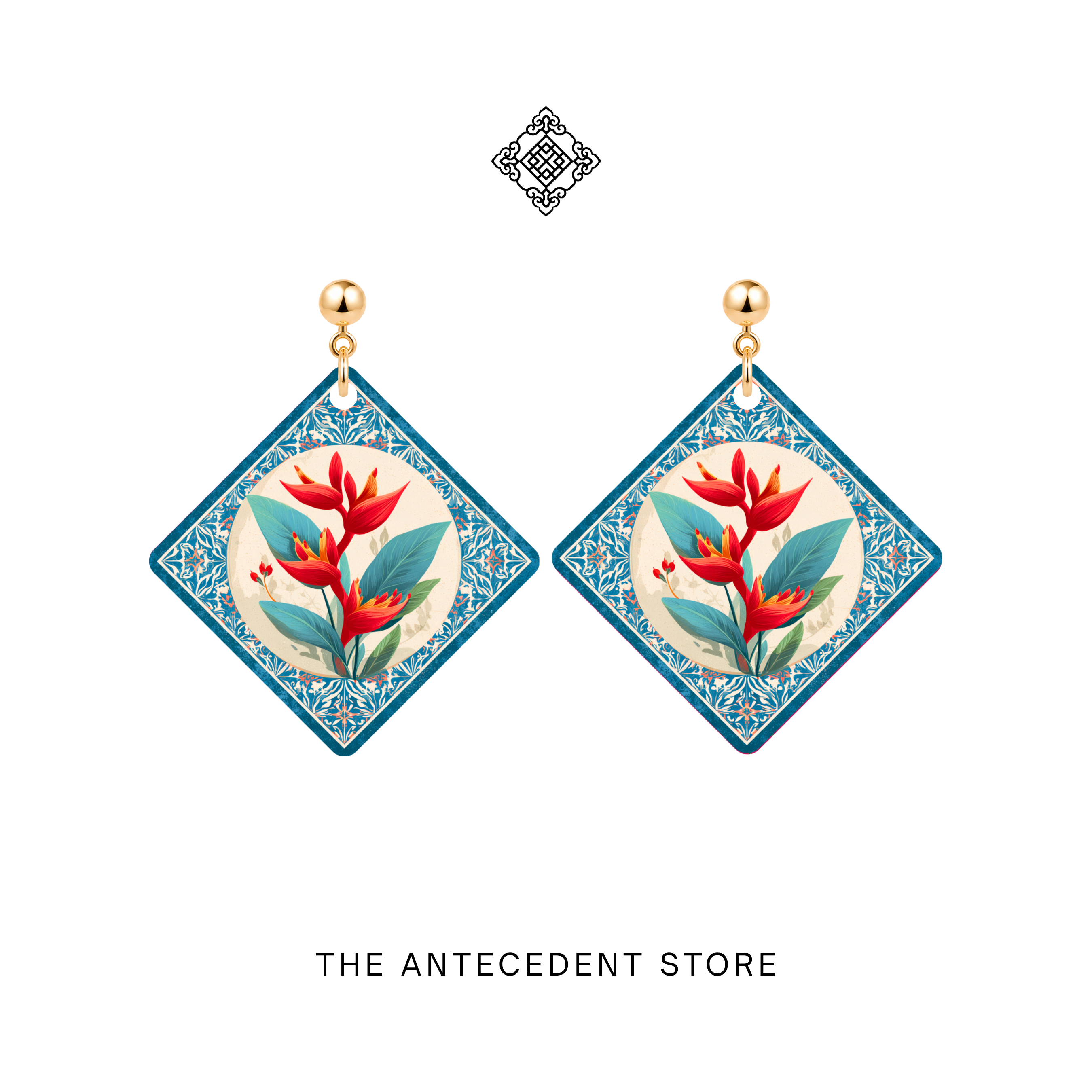 THE ANTECEDENT STORE | Heliconia Tile Earrings