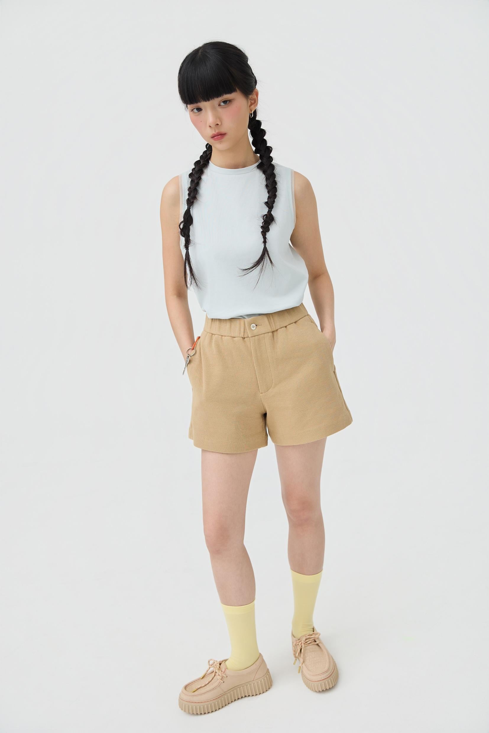 3EIGHTH | Yuru Knit Shorts Khaki