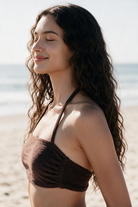 HAI THE LABEL | Teddy Bear Easy-Fit Halter Bandeau Top - Jellyboo Brown