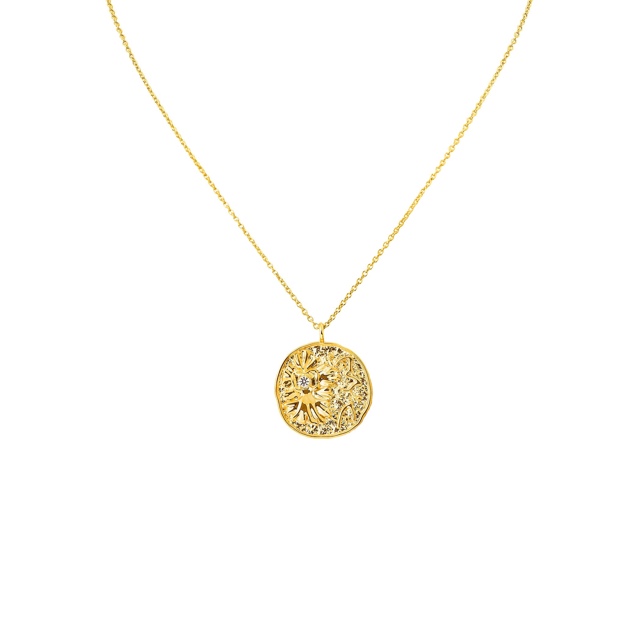 RISIS | Athena Pendant Necklace in Gold with White Topaz