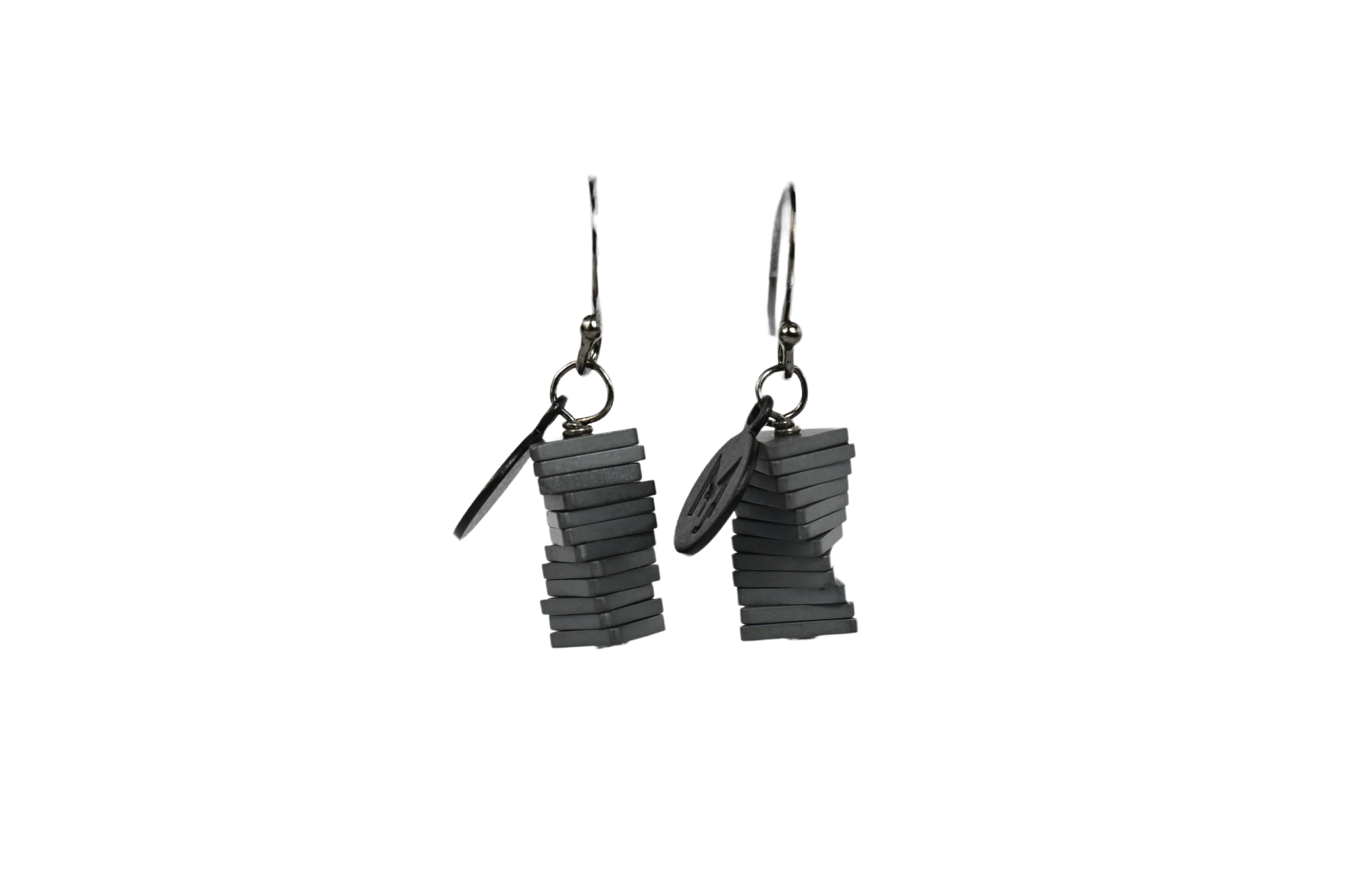 MARILYN TAN JEWELLERY | Electric Kinetic Hematite Hook Earrings