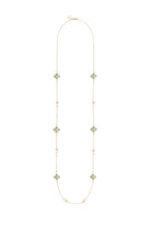 RARE BIRD COLLECTION | Peranakan Floral Pearl Long Necklace | Emerald