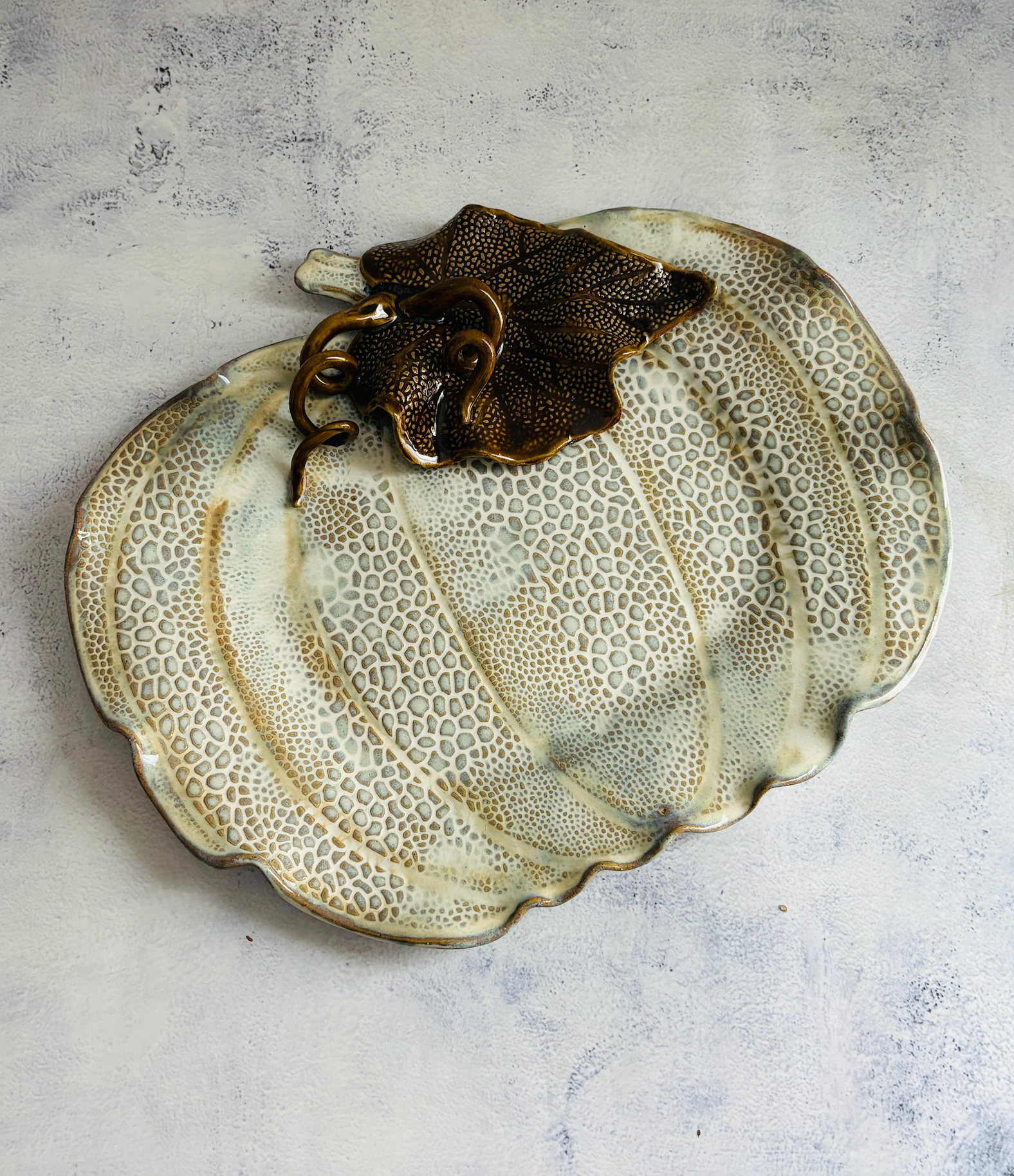 CERAMIC BY JAS | Handmade Ceramic Pumpkin Platter L