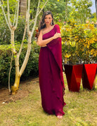JINDER'S | Rosewood Maroon One Shoulder Dress