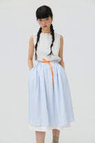 3EIGHTH | Futae Skirt In Blue Seersucker