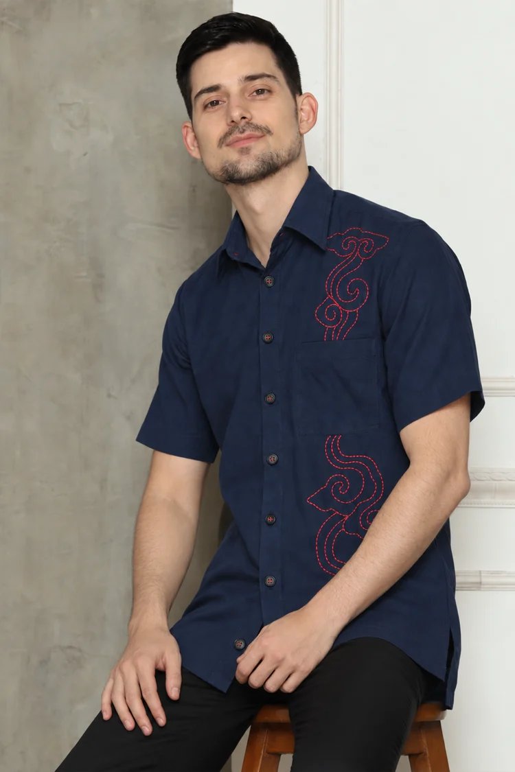 KANZI COLLECTION | Mens Batik Embrodered Shirt