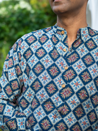 NIMBU | Tara Blue Men's Kurta Pajama Set in Muslin Cotton